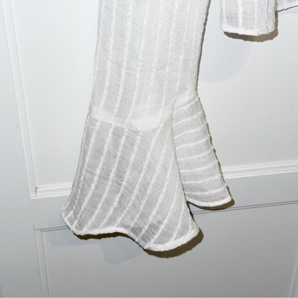 New Steve Madden Bay Ruffle Crop Top Coconut Milk Sz Large CottageCore Romantic - Picture 9 of 15